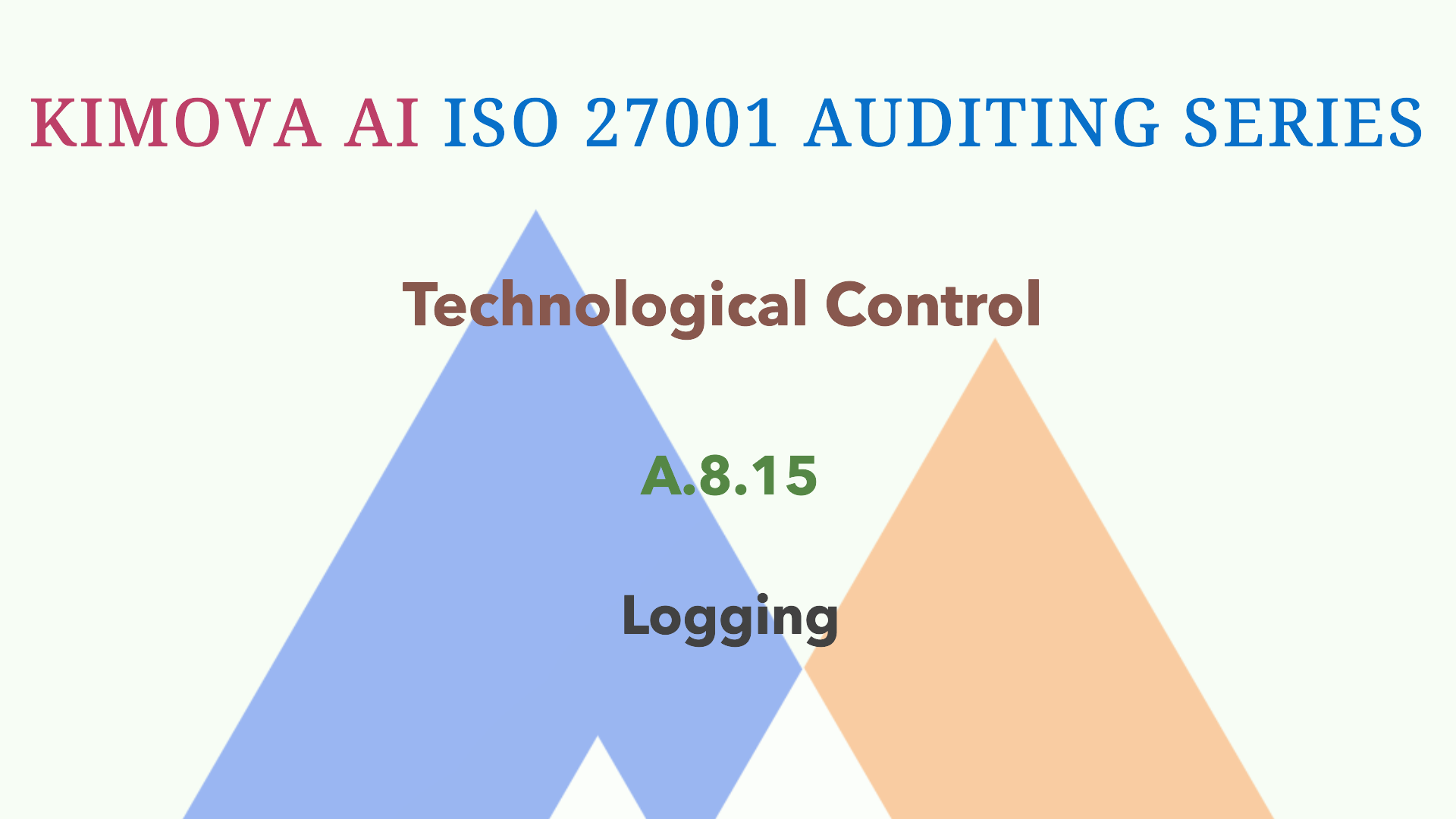 Understand ISO 27001 Technological Control A.8.15 Logging with [Kimova AI](https://kimova.ai)