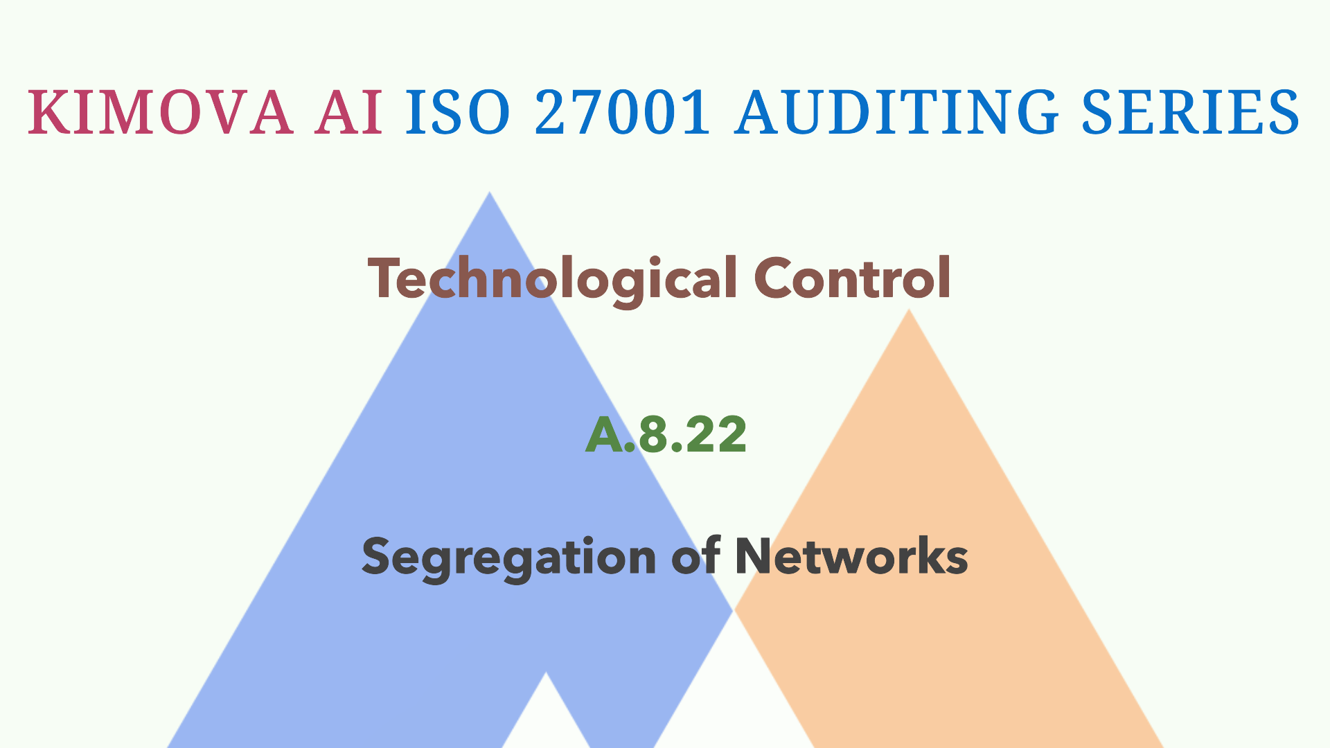 Understand ISO 27001 Technological Control A.8.22 Segregation of Networks with [Kimova AI](https://kimova.ai)