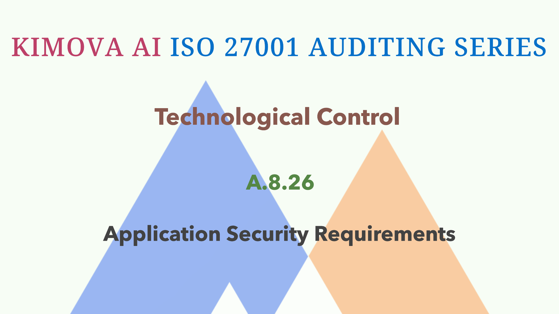 Understand ISO 27001 Technological Control A.8.26 Application Security Requirements with [Kimova AI](https://kimova.ai)