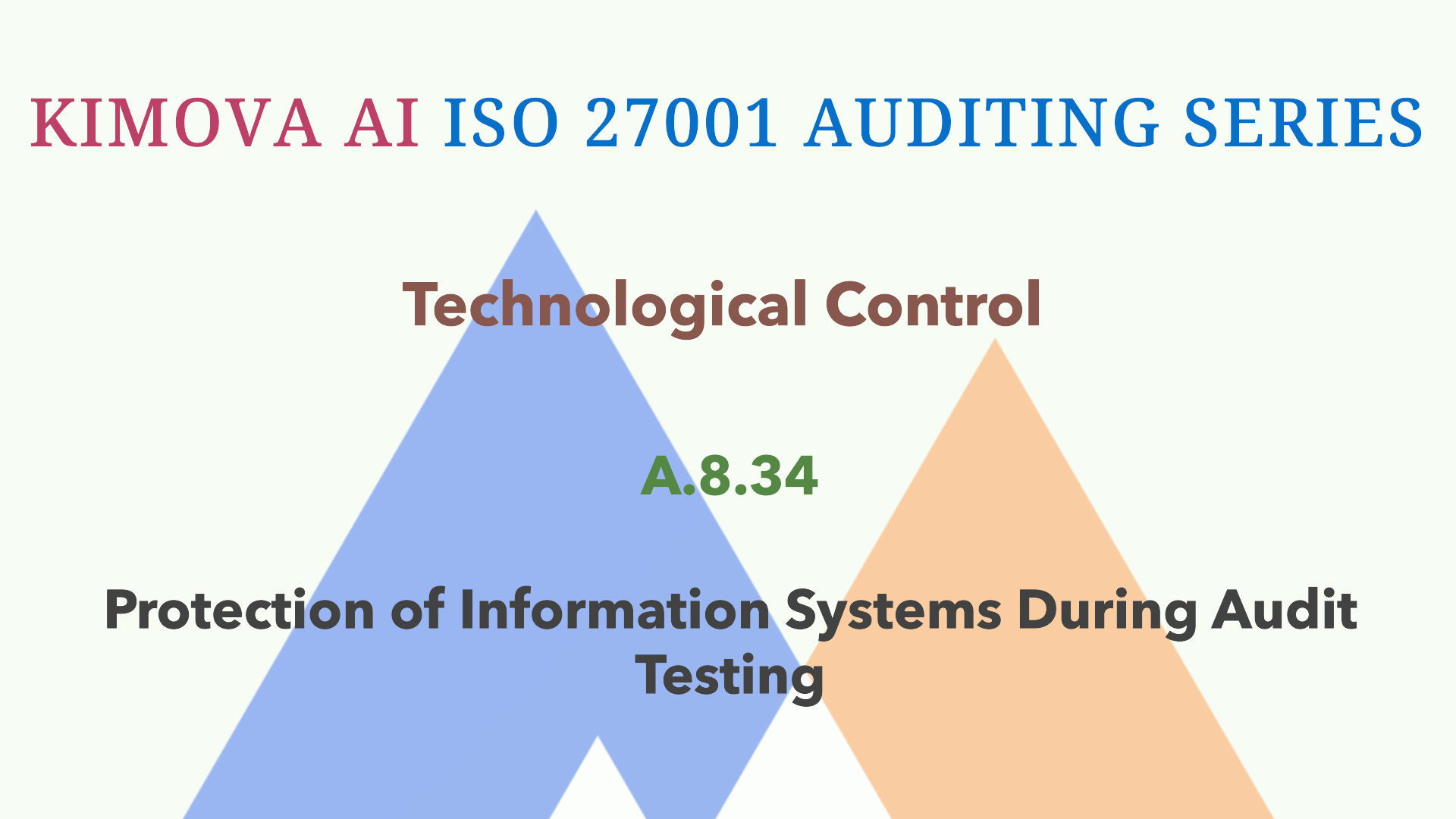 Understand ISO 27001 Technological Control A.8.34 Protection of Information Systems During Audit Testing with [Kimova AI](https://kimova.ai)