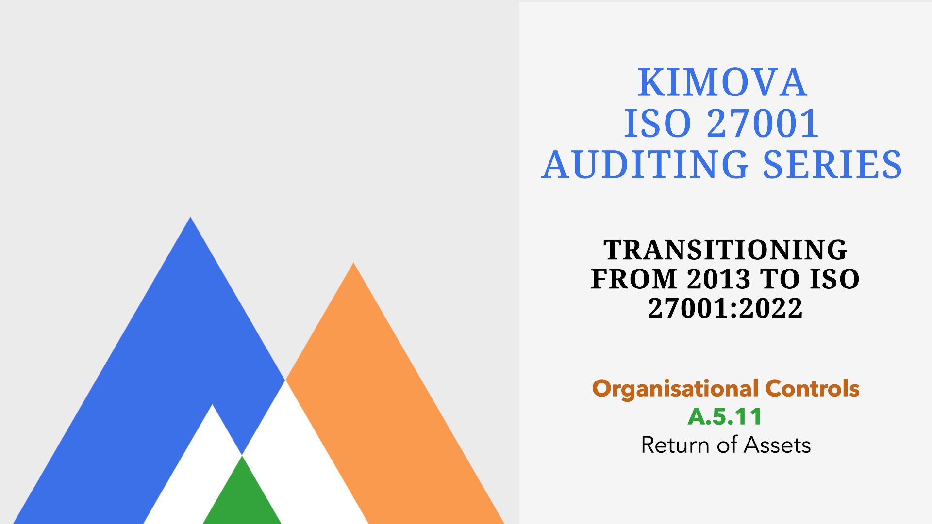 Changes in ISO 27001 Organization Control A.5.11 Return of Assets from 2013 to 2022 with [Kimova AI](https://kimova.ai)