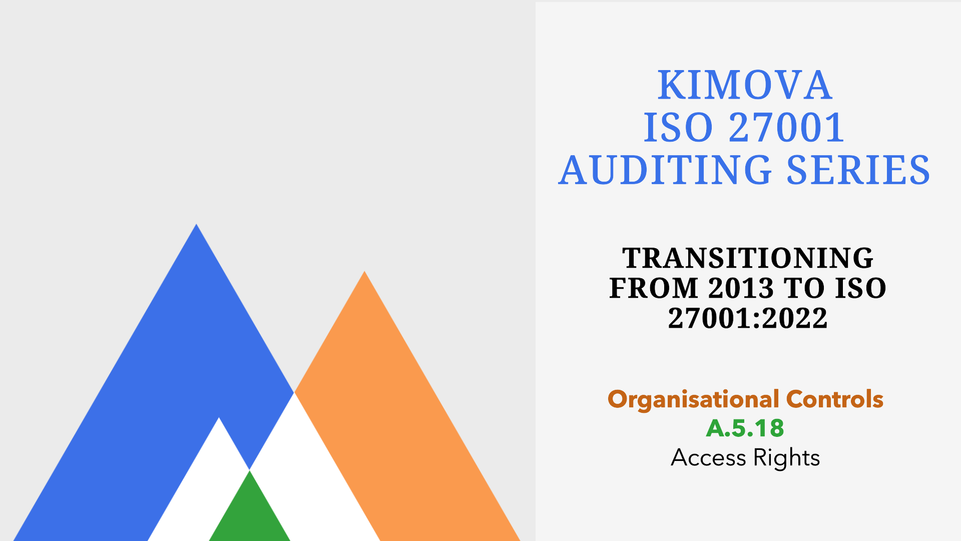 Changes in ISO 27001 Organization Control A.5.18 Access Rights from 2013 to 2022 with [Kimova AI](https://kimova.ai)