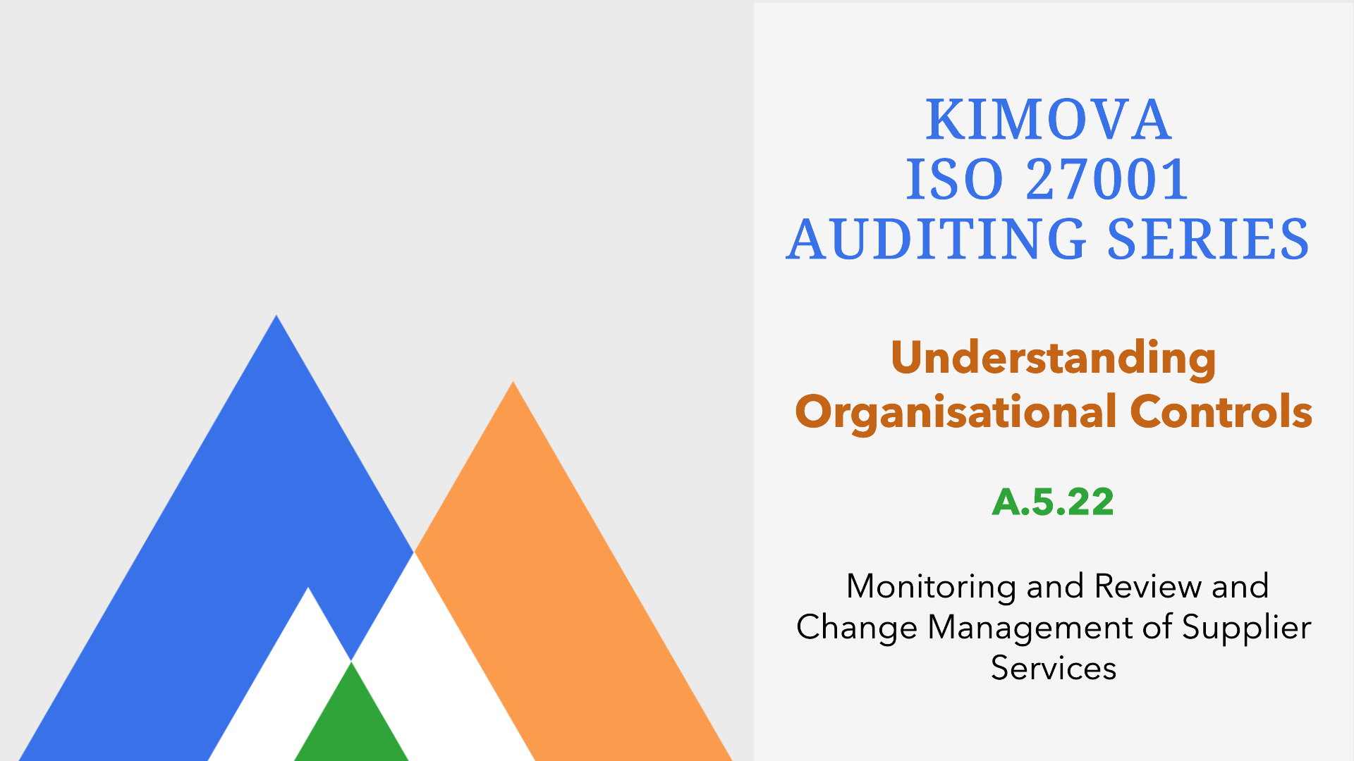 Understand ISO 27001 Organization Control A.5.22  Monitoring and Review and Change Management of Supplier Services with [Kimova AI](https://kimova.ai)