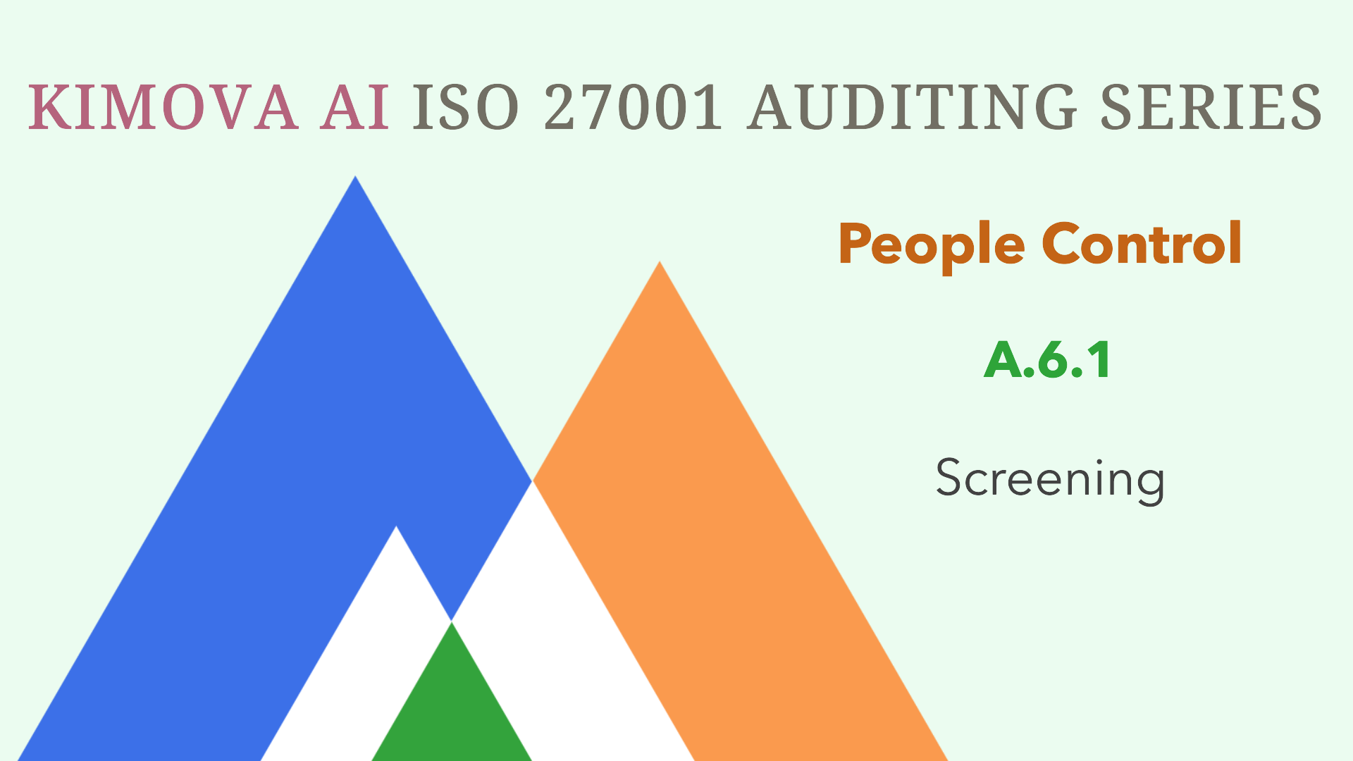 Understand ISO 27001 People Control A.6.1 Screening with [Kimova AI](https://kimova.ai)