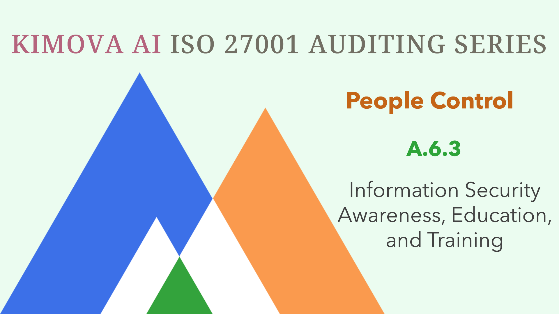 Understand ISO 27001 People Control A.6.3 Information Security Awareness, Education, and Training with [Kimova AI](https://kimova.ai)