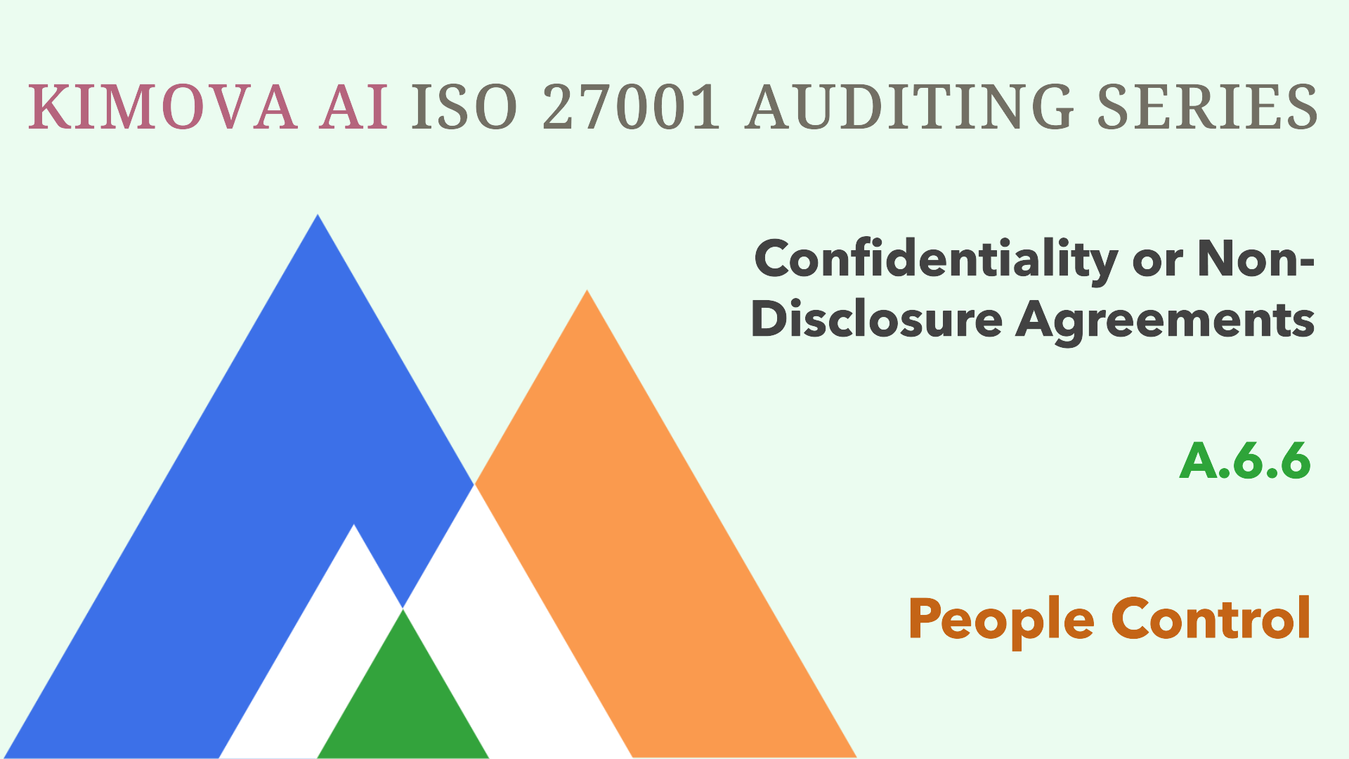 Understand ISO 27001 People Control A.6.6 Confidentiality or Non-Disclosure Agreements with [Kimova AI](https://kimova.ai)