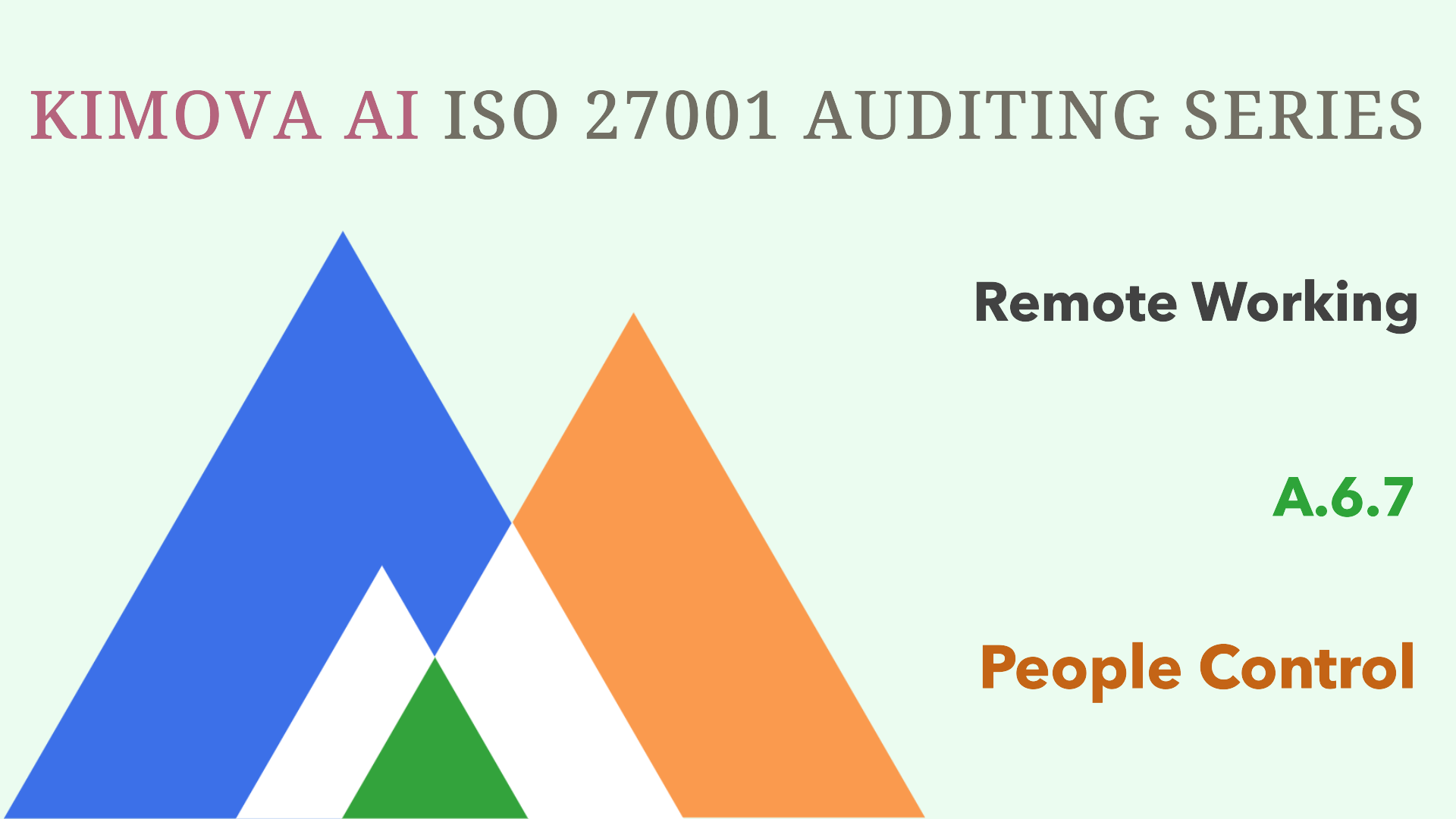 Understand ISO 27001 People Control A.6.7 Remote Working with [Kimova AI](https://kimova.ai)