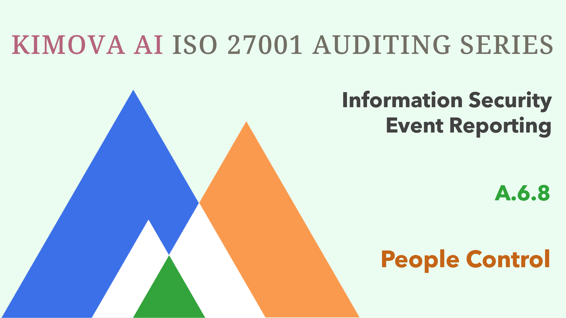 Understand ISO 27001 People Control A.6.8 Information Security Event Reporting with [Kimova AI](https://kimova.ai)